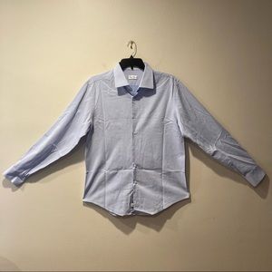 Fusaro Antonio mens button down cotton blue menswear button up, size 18.5